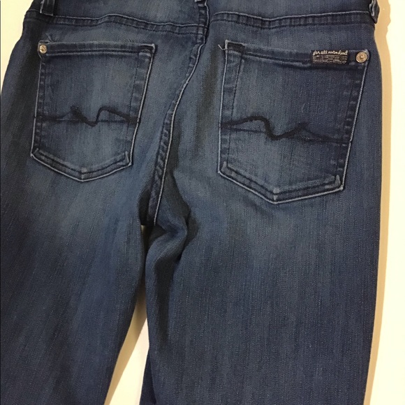 7 for all mankind kimmie straight leg denim jeans darker wash size 28 - Picture 10 of 14